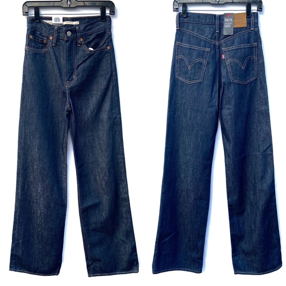 Levis Ribcage Wide Leg High Rise Jeans 25x34 - Picture 3 of 10